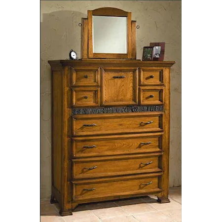 Gentleman's Chest of Drawers With Small Vanity Mirror